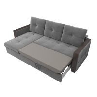 Угловой диван Валенсия (велюр серый) - Изображение 1
